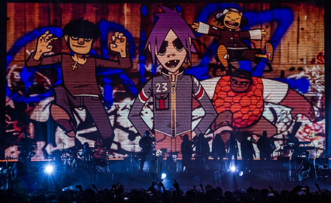 Gorillaz на сцене в Лондоне / Фото: nme.com