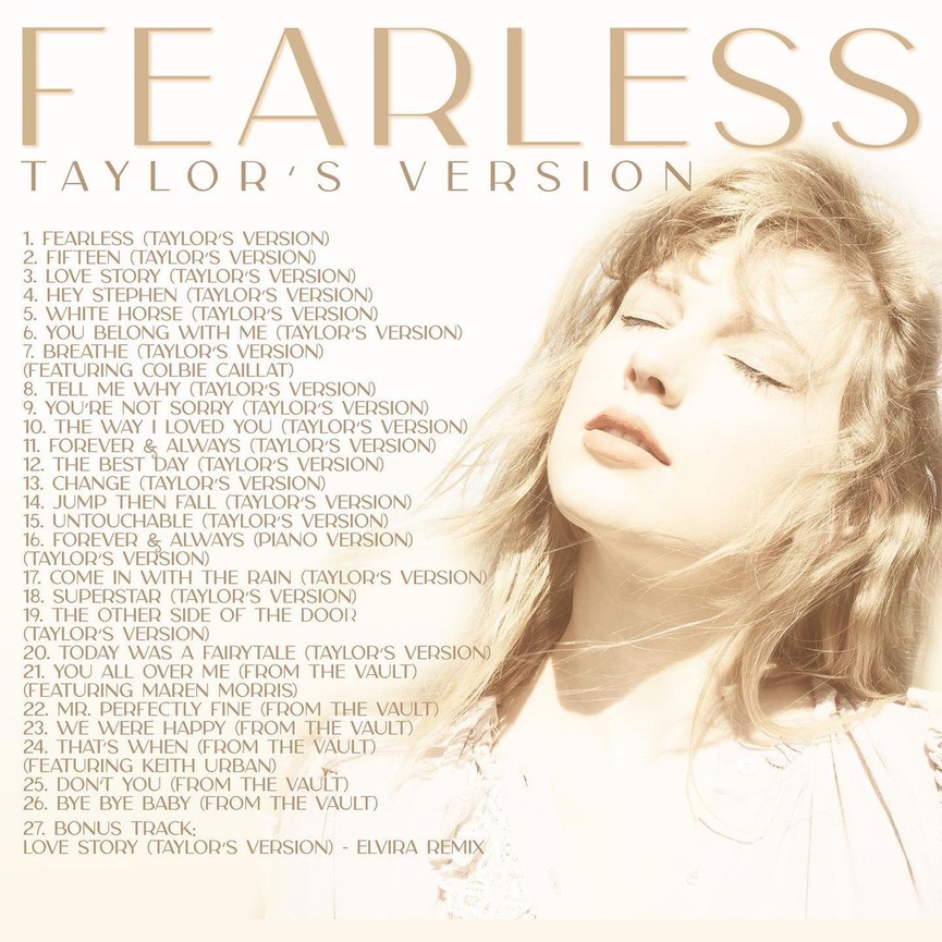 Треклист альбома «Fearless (Taylor's Version)»