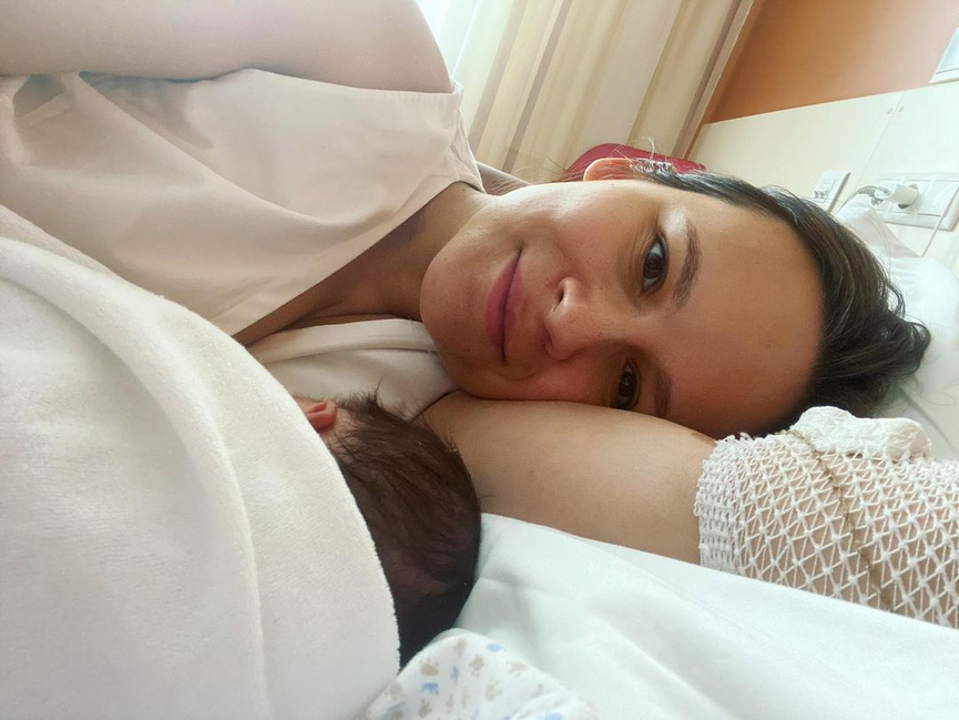 Жена Левана Анна Горозия с новорождённой дочкой Тамарой​Фото: Instagram